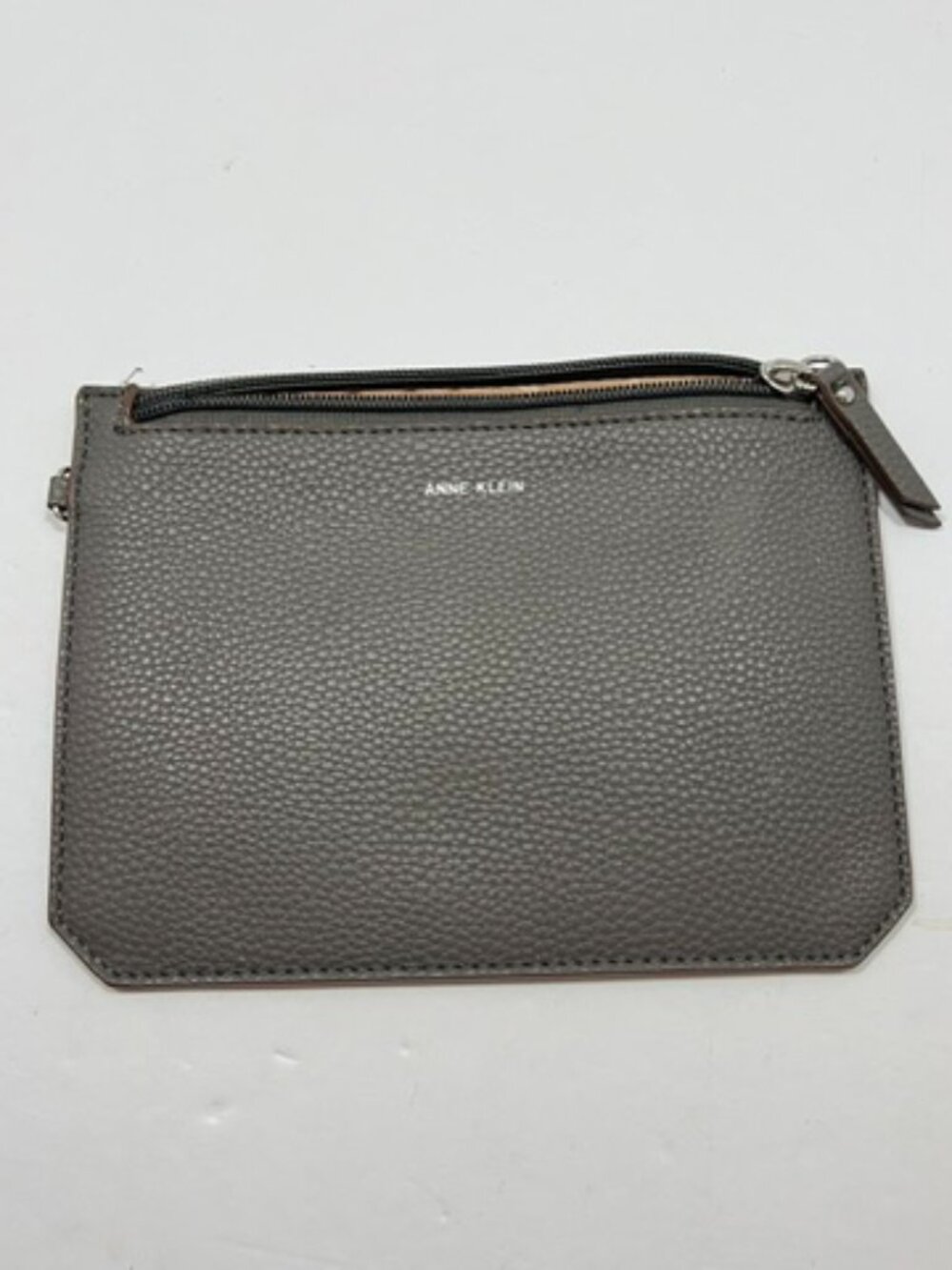 Anne Klein Gray Leather Wristlet